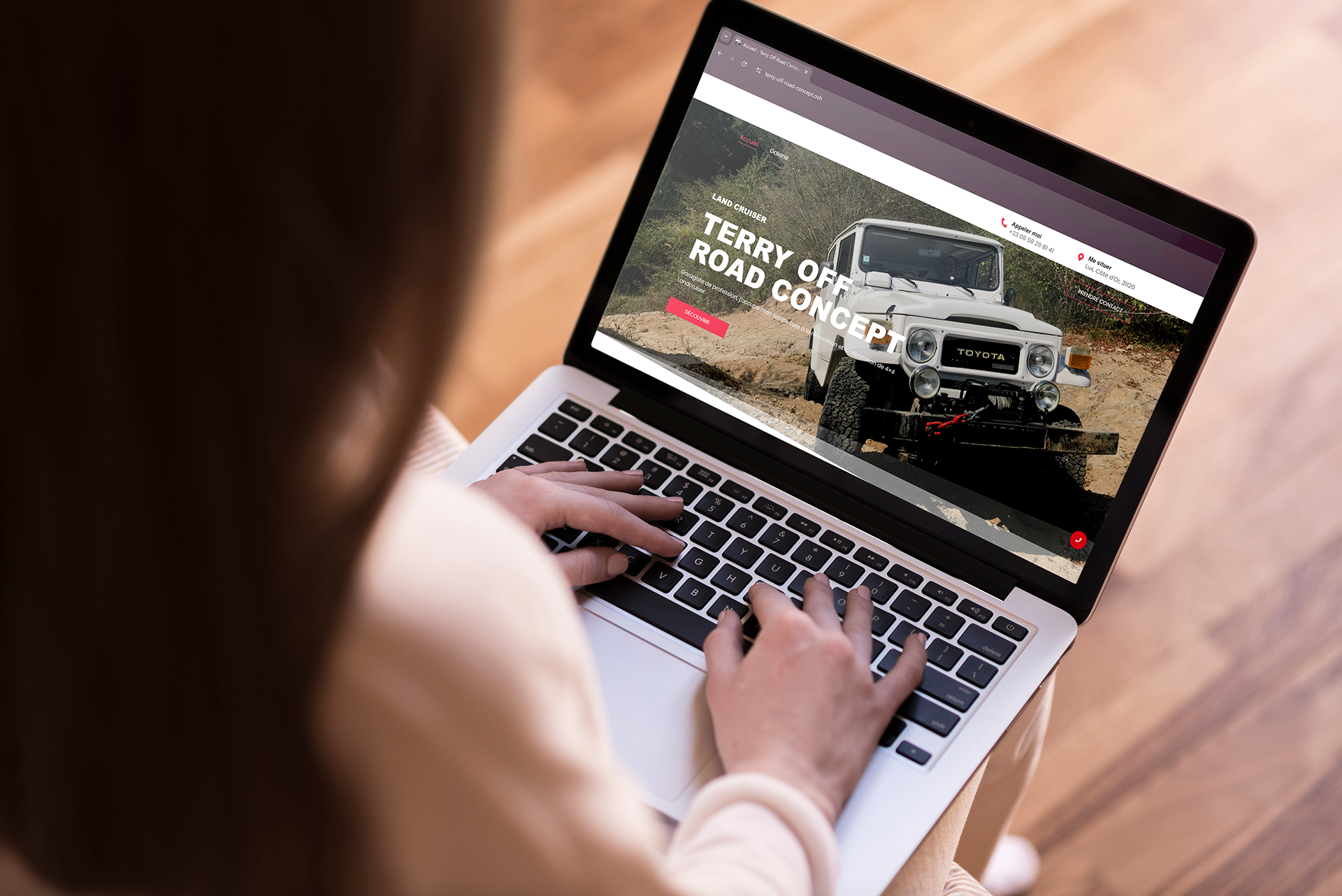 Site Terry Off Road Concept — Page d'accueil sur ordinateur